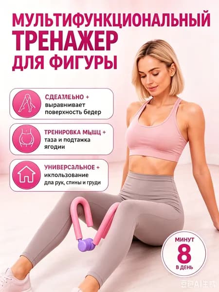 Мини-тренажер Тренажер для бедер и ягодиц, мини-эспандер для ног и внутренней части бедра, домашний фитнес для женщин, розовый