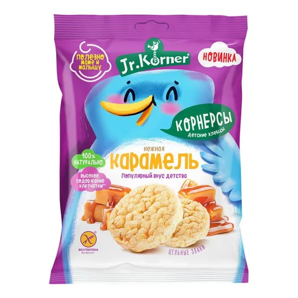 Хлебцы рисовые Dr.Korner Корнерсы с карамелью 30 г, набор: 9 штук