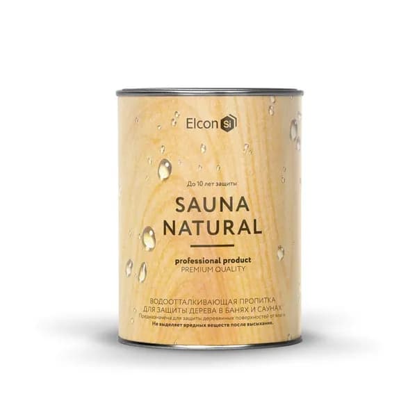 Элкон Сауна натурал/ Пропитка водоотталкивающая ДЛЯ БАНИ И САУНЫ "SAUNA NATURAL" 0,9 Л "ELCON"