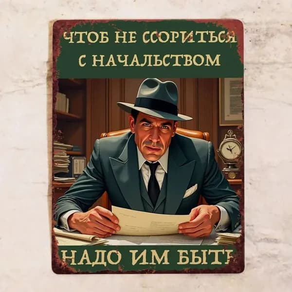 Прикольная табличка для офиса Убедитесь в наличии ресурсов, металл, 20х30 см.