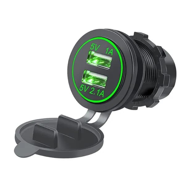 Розетка USB встраиваемая в авто 12V / 24V (DC 5V, 4.2А) 2USB