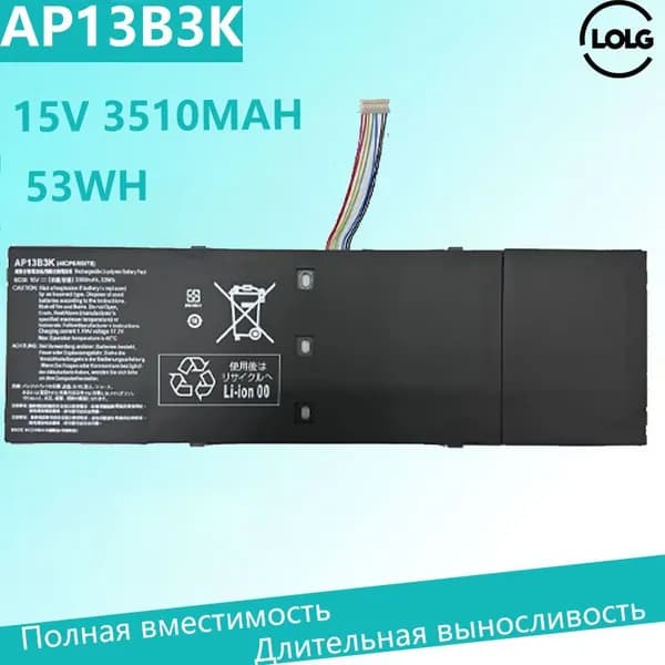 LOLG Аккумулятор для ноутбука Acer 3510 мАч, (AP13B3K Laptop Battery for Acer Aspire )