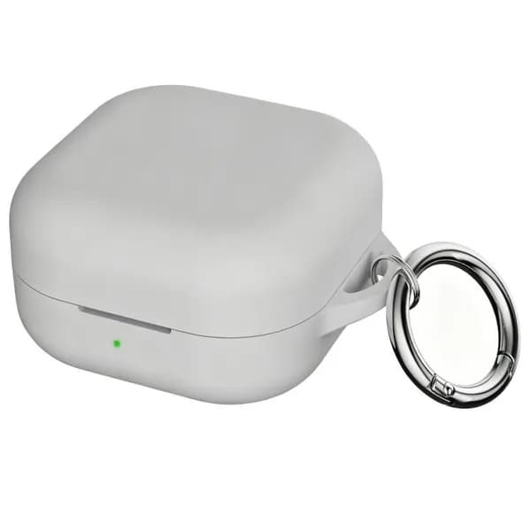 Galaxy Buds4 Защитный чехол из цельного силикона толщиной 2 мм для наушников Galaxy Buds4 / Buds4 Pro с крючком (белый)
