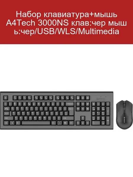 Клавиатура и мышь 3000NS черный USB мультимедиа