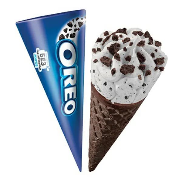 Мороженое сливочное Oreo с кусочками печенья в вафельном рожке СЗМЖ 72 г
