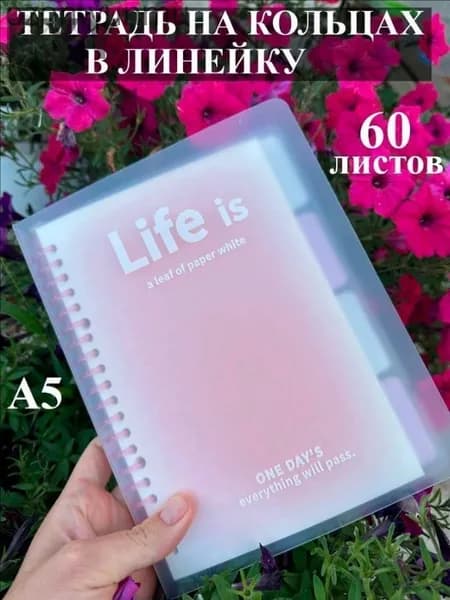 Тетрадь со сменным блоком A5, 1 шт., листов: 60