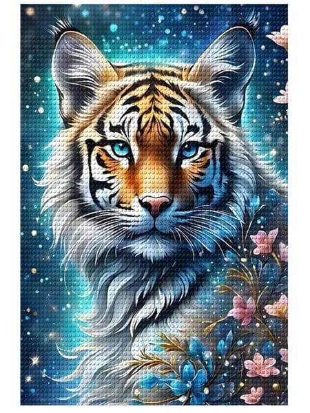Алмазная мозаика 5D Тигр , круглые стразы, полная выкладка,без подрамника, 20 30 см