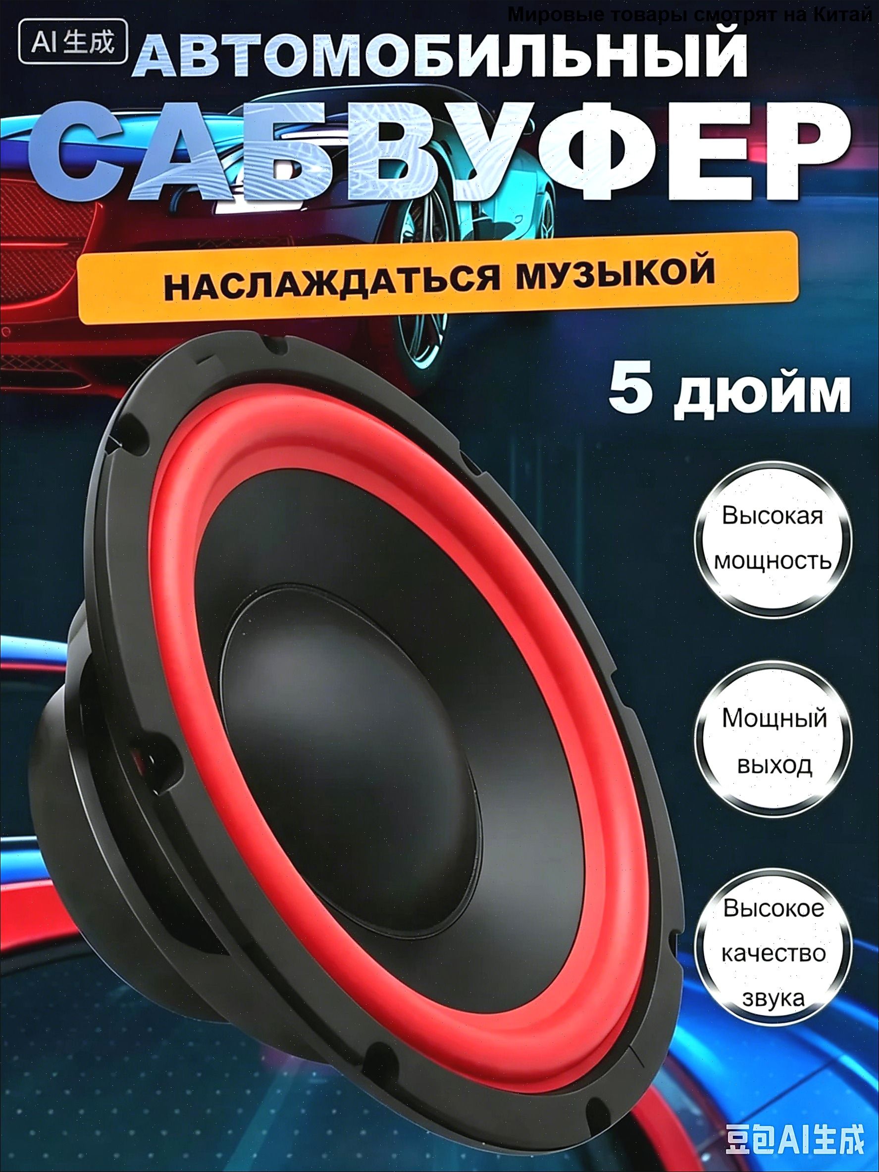 Сабвуфер автомобильный, 13 см (5 дюйм.)