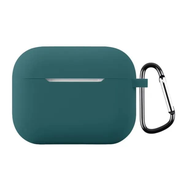 For AirPods Pro 3 Чехол для наушников Силиконовый защитный чехол для наушников AirPods Pro 3 с крючком, толщина: 1,3 мм (темно-зеленый)