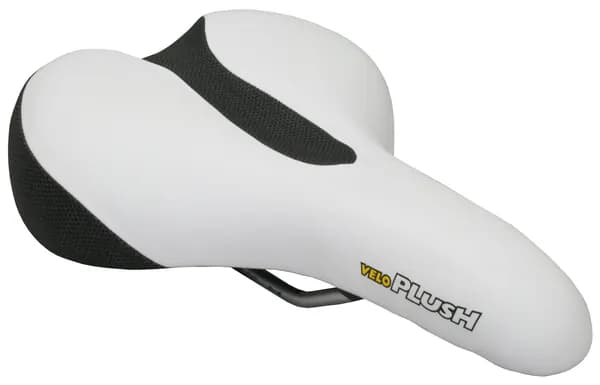 Широкое мягкое седло для велосипеда Velo End Zone VL-6221, основа D2, эластомер, бело-черное