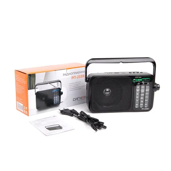 Радиоприемник "Сигнал РП-233BT", УКВ 64-108МГц, бат. 2*R20, 220V,BT/USB/TF/AUX