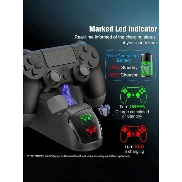Док-станция для зарядки двух геймпадов PS4 Pro Slim DualShock 4