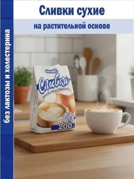 СЛИВКИ сухие быстрорастворимые на растительной основе "Фитодар", 200 г
