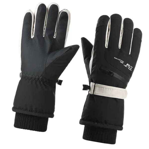 Утепленные лыжные перчатки Outdoor plus из бархата-черные-мужские