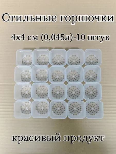 Горшок для цветов 0.04 л, 4.2 см, 10 шт, цвет прозрачный