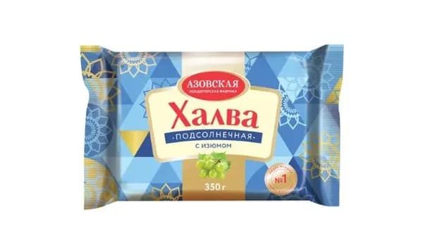 Азовская Фабрика Халва подсолнечная с изюмом,350 гр./