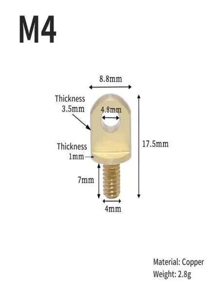 Винт M4 x 4 x 17.5 мм, головка: Полукруглая, 2 шт. 20 г
