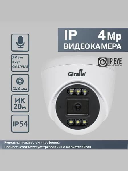 IP камера для ПВЗ озон/wb (корпус пластик) 4Mp, Встр. микрофон, PoE, IPEYE