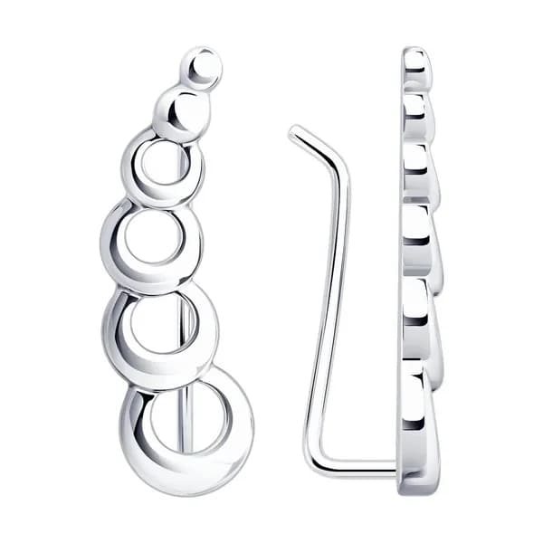 Diamant, Серьги из серебра, 94-120-01157-1, зажимы, 925 проба