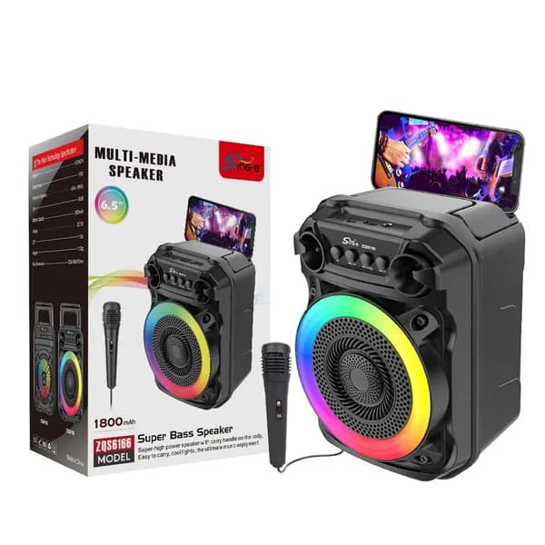Портативная колонка для выступлений на открытом воздухе с RGB-подсветкой и высококачественным звучанием