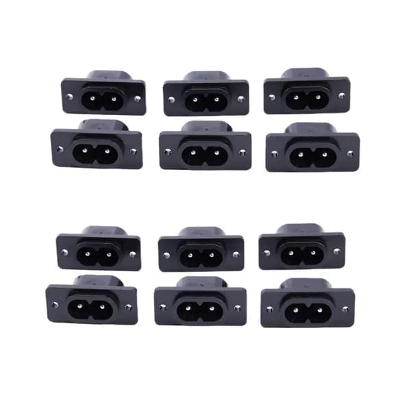 12 x AC 250V 2.5A IEC320 C7 Разъем для пайки контактов Силовой разъем