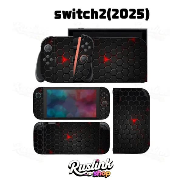 Защитные наклейки для Nintendo Switch 2(2025) - полноцветная пленка корпуса консоли Глянцевое покрытие + защита от царапин-7