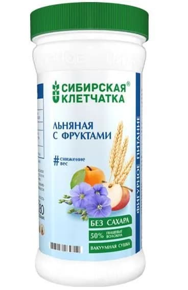 Сибирская клетчатка Клетчатка льняная с фруктами, 280 гр/