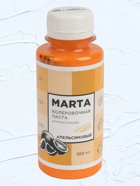 Колер MARTA №26 универсальный, Апельсиновый, 100 мл, высококонцентрированный, матовый