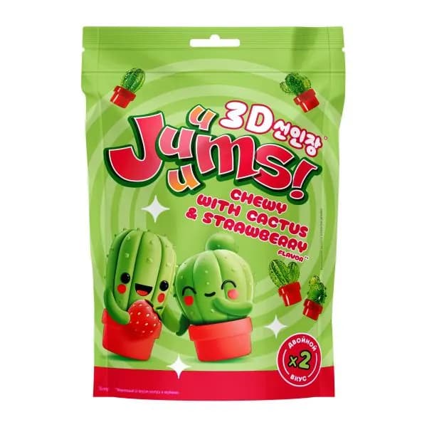 Мармелад жевательный со вкусом кактуса и клубники Juuums 70г