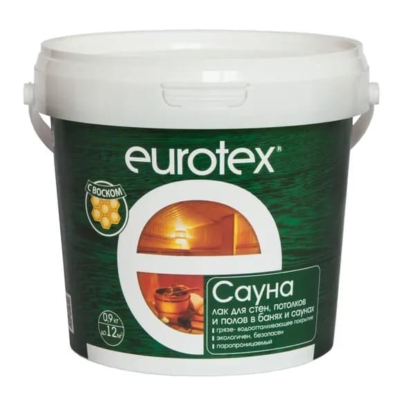 Лак для бань и саун Eurotex Сауна 0.9кг