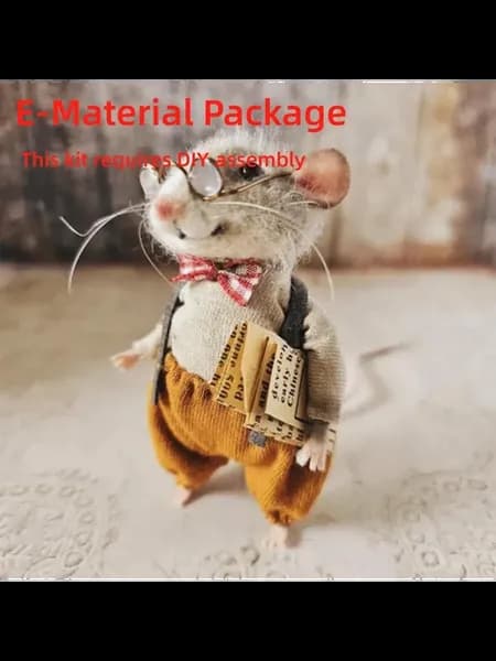 Набор для валяния мыши в очках, E-Material Package