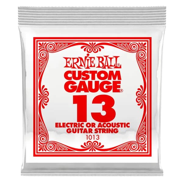 Струна для акустической и электрогитары Ernie Ball P01013 Custom gauge, сталь, калибр 13
