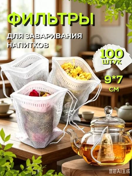 Фильтр для чая 7x9 см, 100 шт
