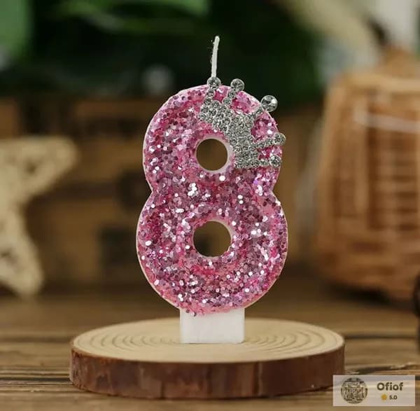 Свечи для торта цифра 8, 7 см, 1 шт