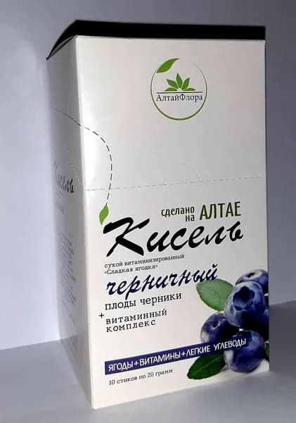 Кисель черничный, 10 стиков.