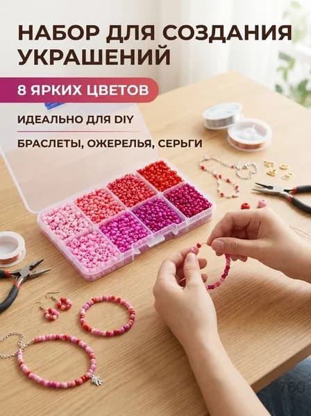 Набор стеклянных бусин с однотонной глазурью 8 цветов для DIY украшений