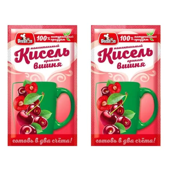 Preston Кисель моментальный, вишня, 30 г, 2 штуки