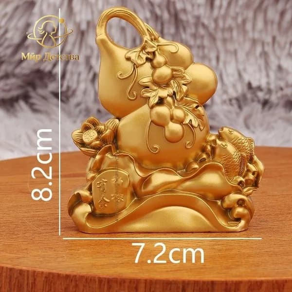 Фигурки из сплава для дома, офиса, в подарок: конь на слитке с драконом и фениксом, тыква-горлянка