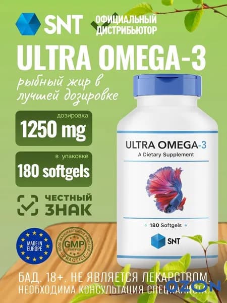 SNT ULTRA OMEGA-3 1250мг/Омега-3 жирные кислоты(180 Softgels)