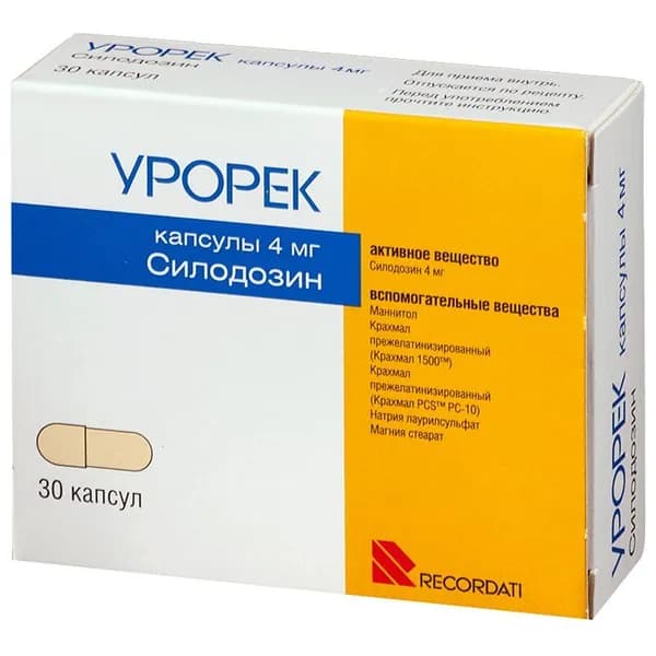 Урорек, капсулы 4 мг, 30 шт.