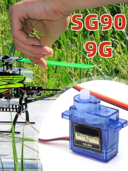 SG90 9G Миниатюрный серводвигатель с фиксированным крылом, серводвигатель с фиксированным крылом, управление 180/360 градусов для самолета, вертолета