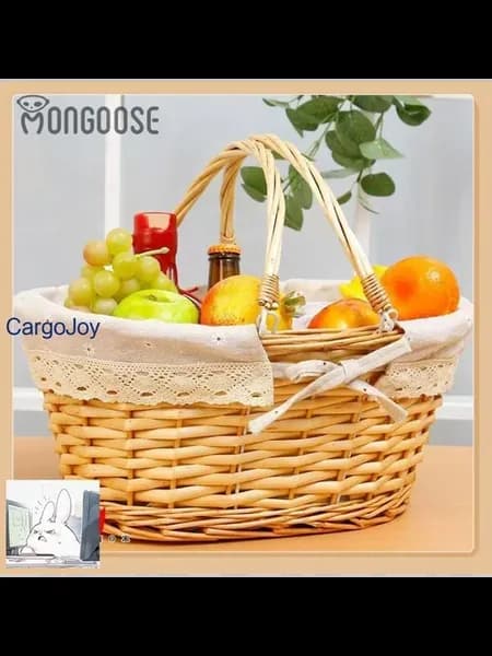 Корзина для хранения 36x28x19 см плетеная ручной работы