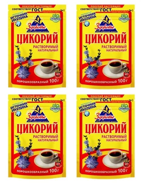 Цикорий порошок Здоровье пак 100 г 4 шт