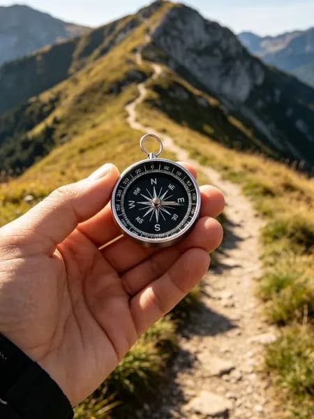 Портативный алюминиевый компас; навигационный инструмент для пеших походов и выживания; диаметр 4,4 см; 1 шт. в упаковке.