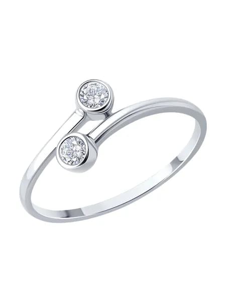 Diamant, Кольцо из серебра с фианитами, 94-110-00137-1, 925 проба