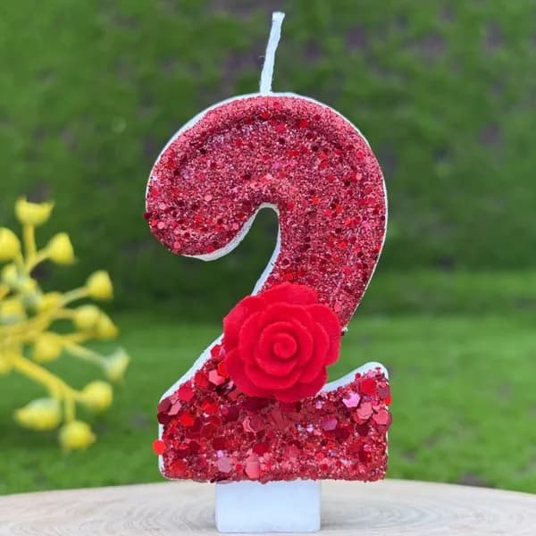 Свеча цифра 2 для торта Роза, 7,5 см