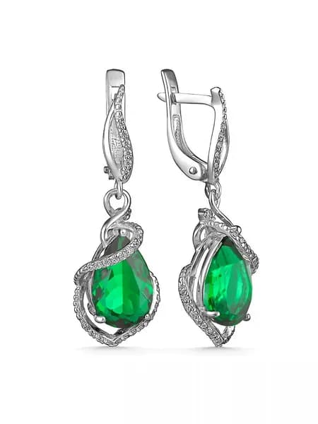 Серьги с изумрудом Костромской завод
