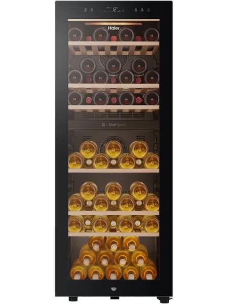 Винный шкаф Haier FWC77GDAE1 двухкамерн. черный (B408FHE00RU)