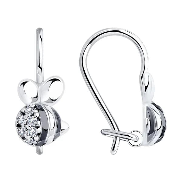 Diamant, Серьги из серебра с фианитами, 94-120-00987-1, декоративные, 925 проба