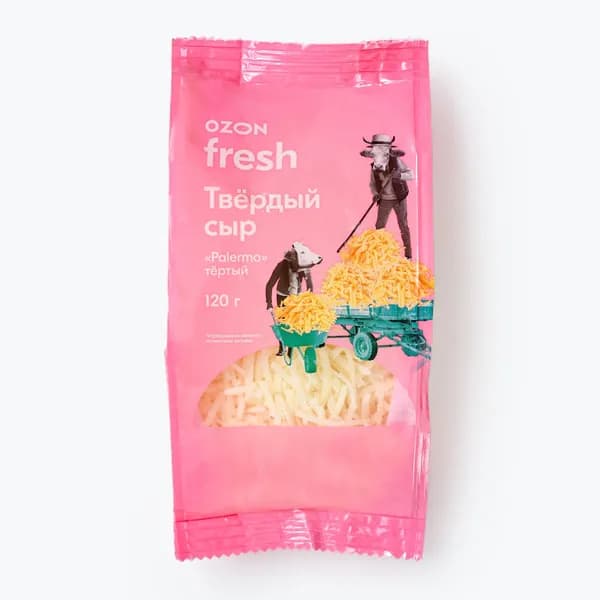 Сыр твердый Palermo 40% 120 г, Ozon fresh, тертый